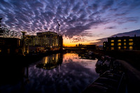 Kings cross canal at sundown  london