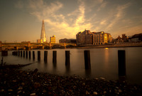 Shard in gold Thames  London