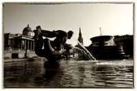 Trafalgar Square fountain - vintage borders