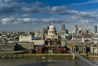 St Pauls with fluffy clouds
